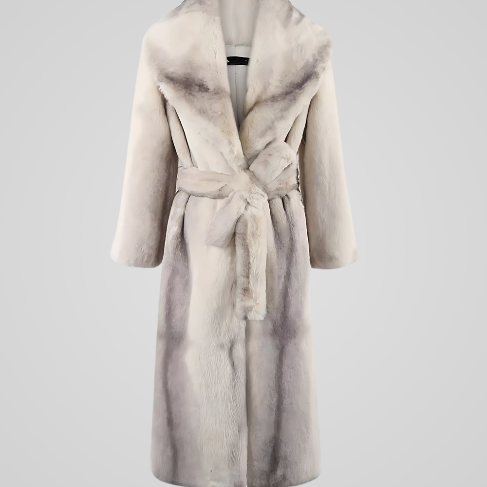 IVORY ELISIA FAUX MINK FUR COAT