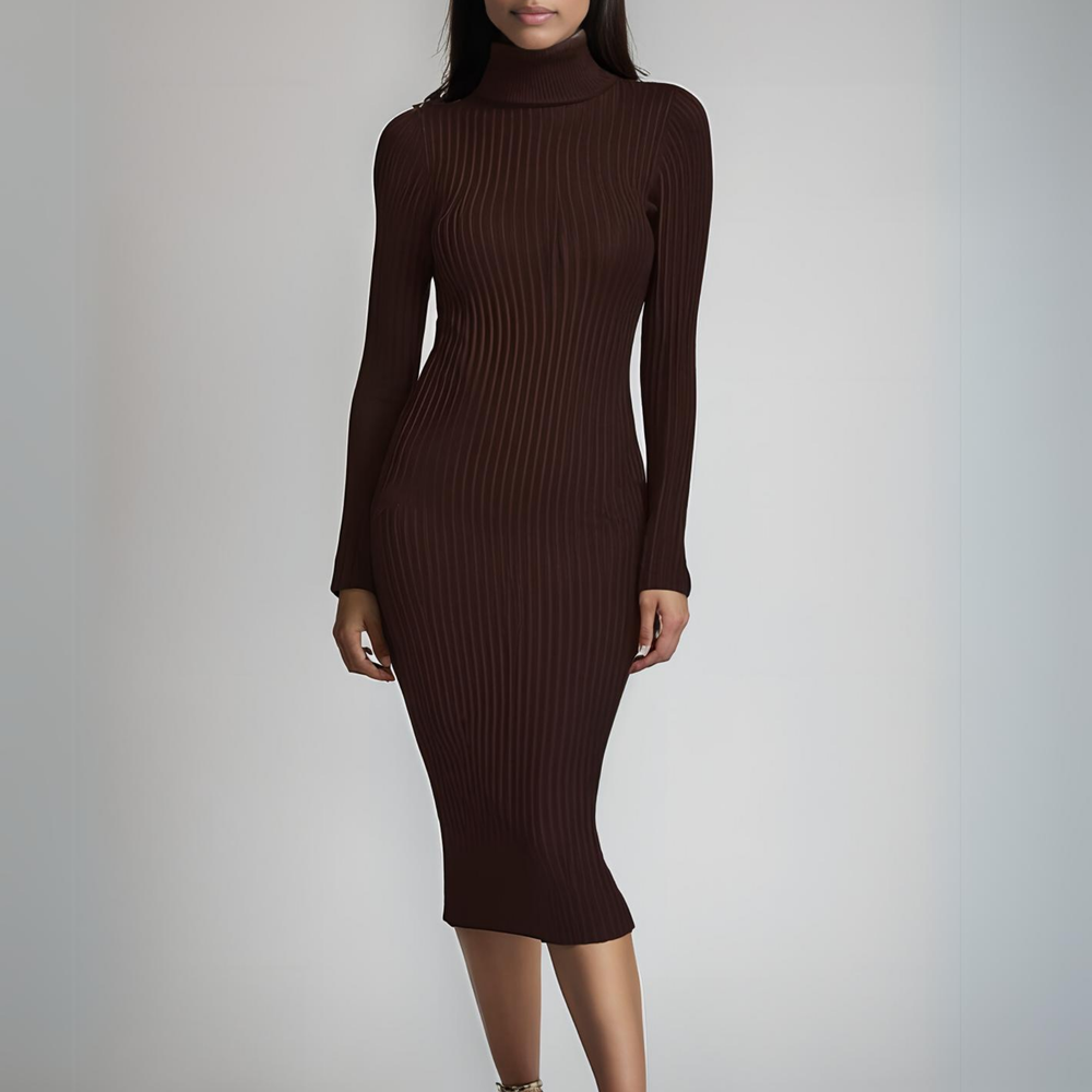 CHOCOLATE DUCHESA KNIT MIDI DRESS