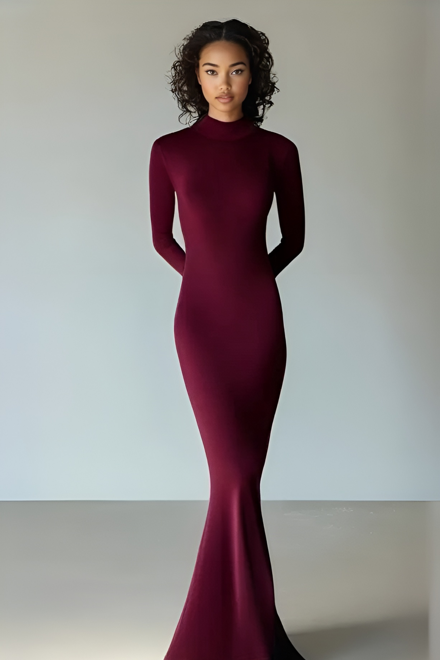 BURGUNDY MELINA KNIT DRESS