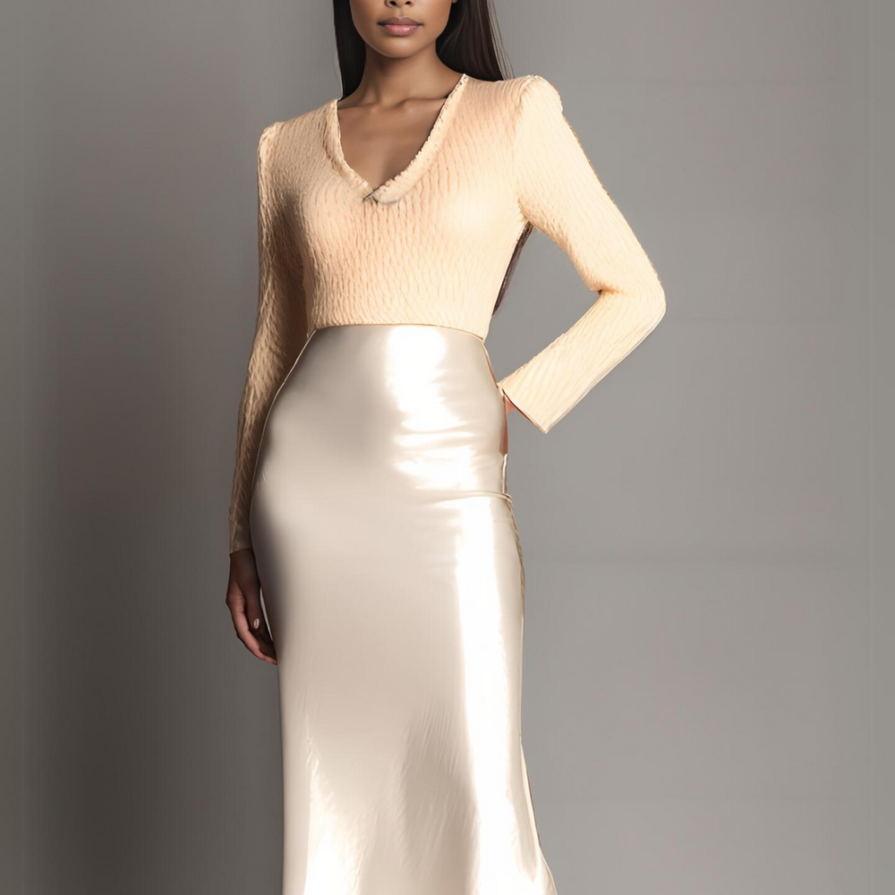 IVORY CARLINA SATIN SKIRT