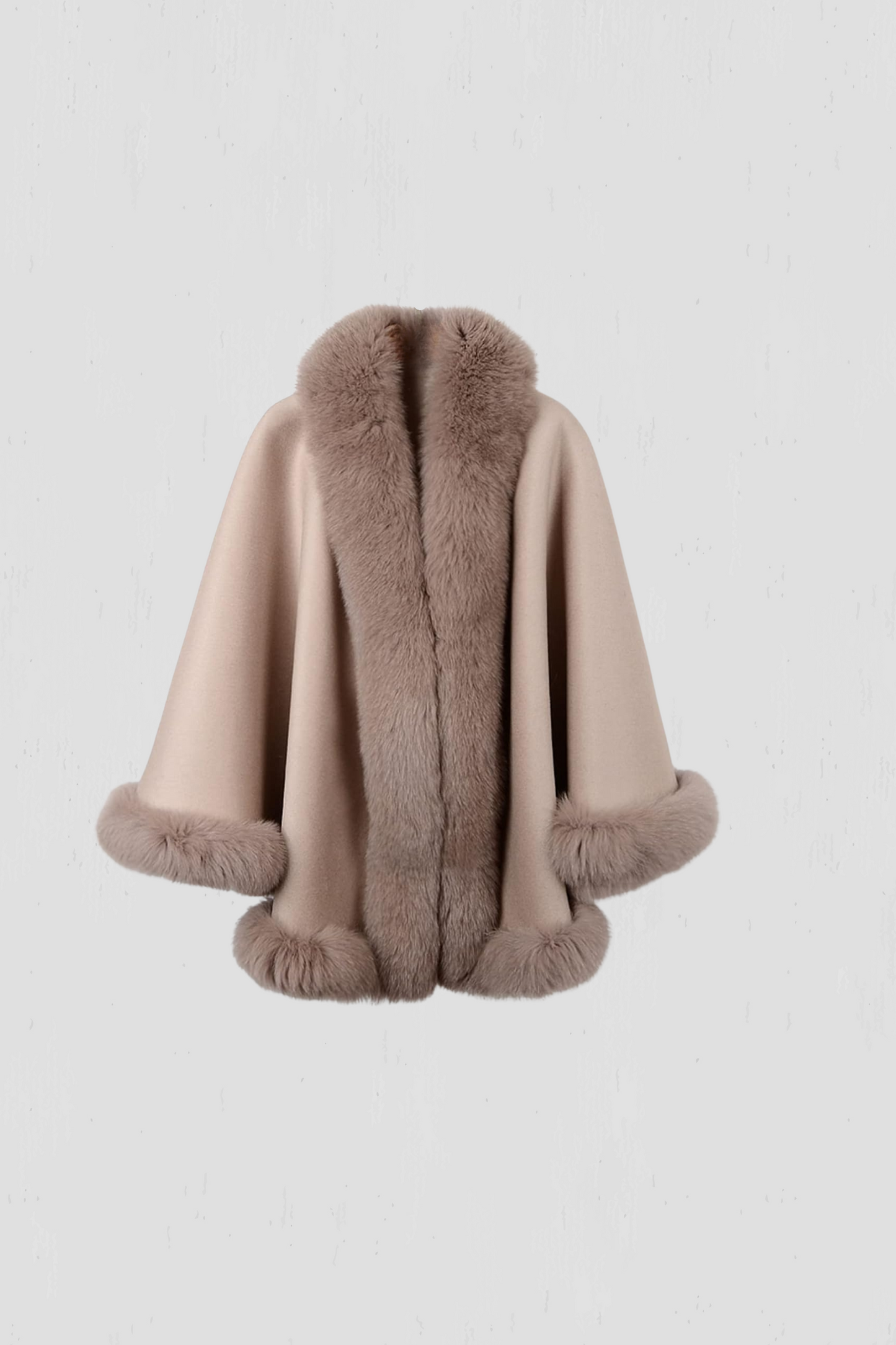 TAUPE CLARISSA FUR WRAP COAT